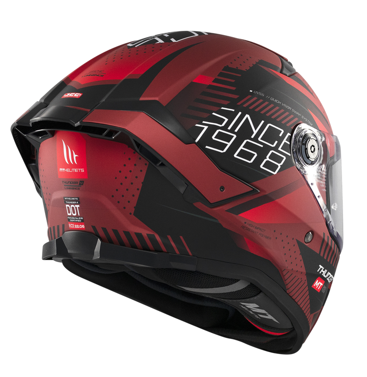 MT - Thunder 4 SV Luminence D5 Gloss Red Black Riding Helmet