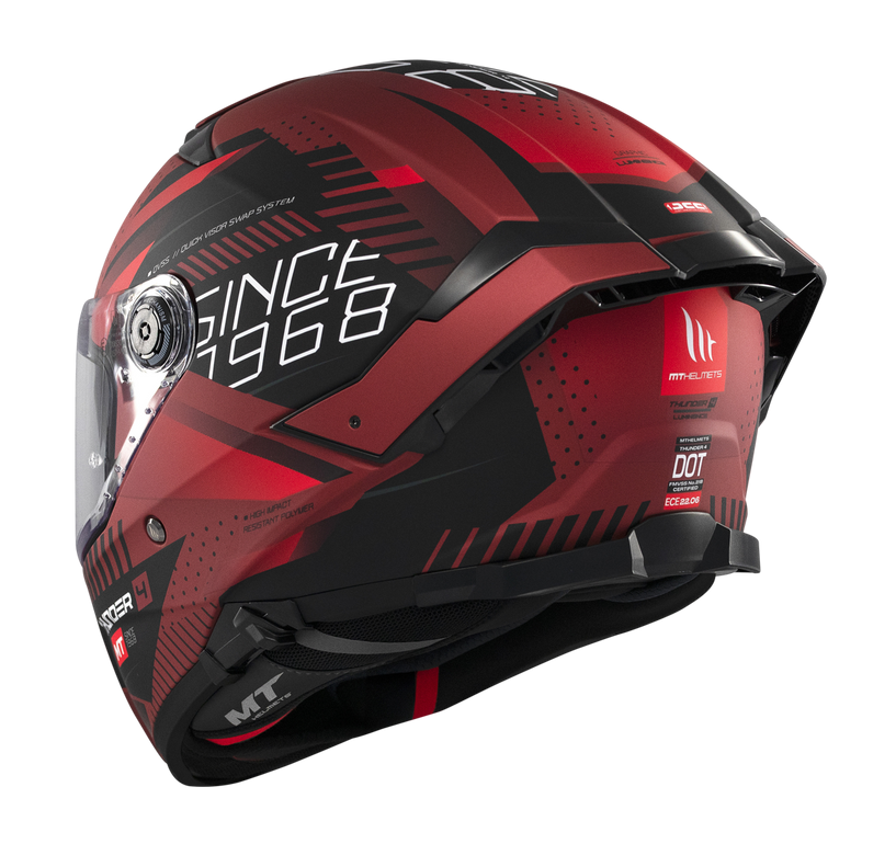 MT - Thunder 4 SV Luminence D5 Gloss Red Black Riding Helmet