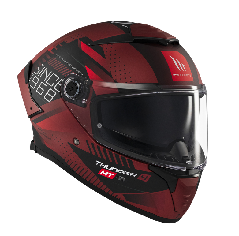 MT - Thunder 4 SV Luminence D5 Gloss Red Black Riding Helmet