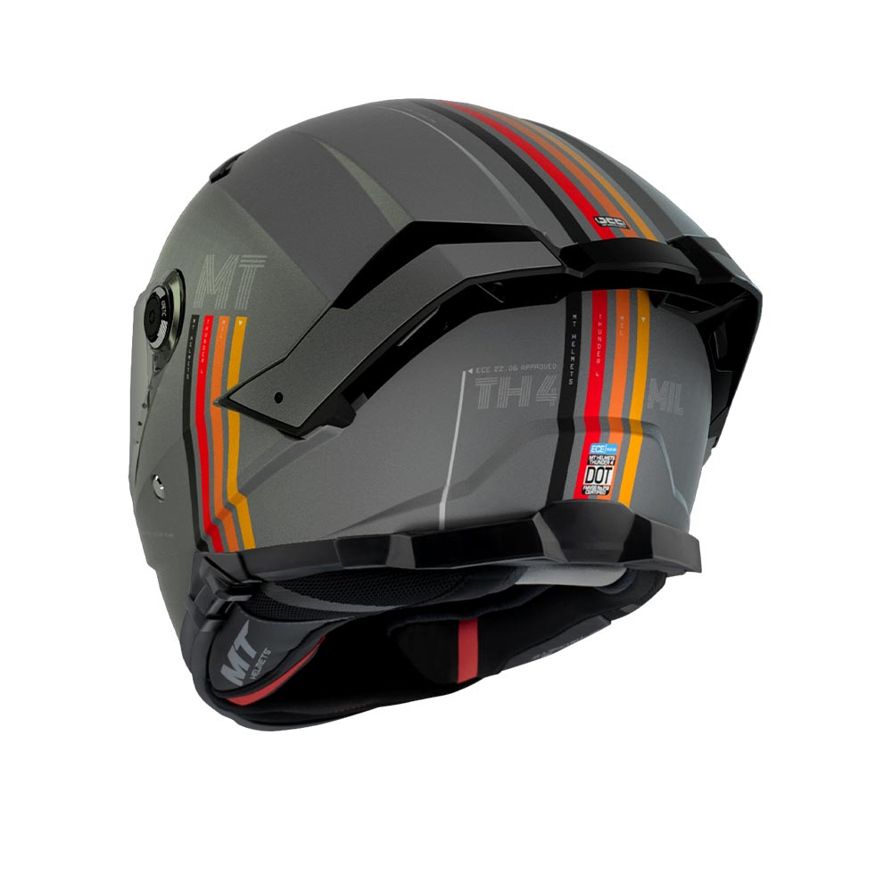 MT - Thunder 4 SV MIL C2 Motorcycle Riding Helmet (Grey Gloss)