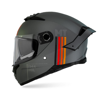 MT - Thunder 4 SV MIL C2 Motorcycle Riding Helmet (Grey Gloss)