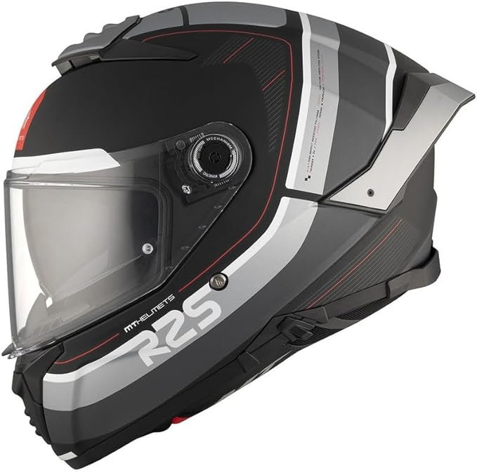 MT - Thunder 4 SV R25 B2 Gloss Black Grey Riding Helmet