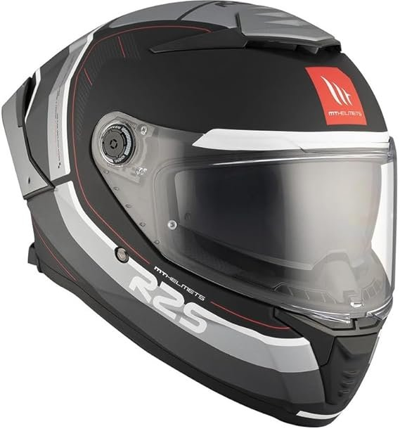 MT - Thunder 4 SV R25 B2 Gloss Black Grey Riding Helmet