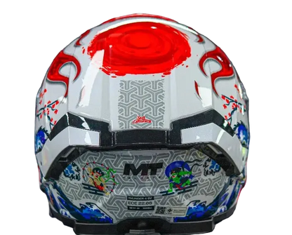 MT - Thunder 4 SV Yamanaka Japan A5 Gloss White Red Blue Riding Helmet