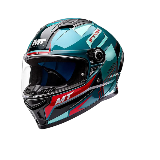 MT Helmets Stinger 2 Tron C6 Gloss Black Blue Helmet