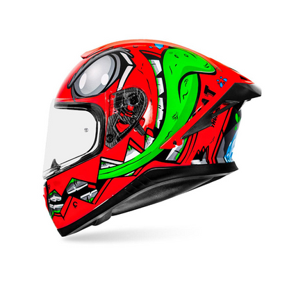 MT Helmets Thunder 3 SV Pro Creature Motorcycle Riding Helmet (Red/Green)