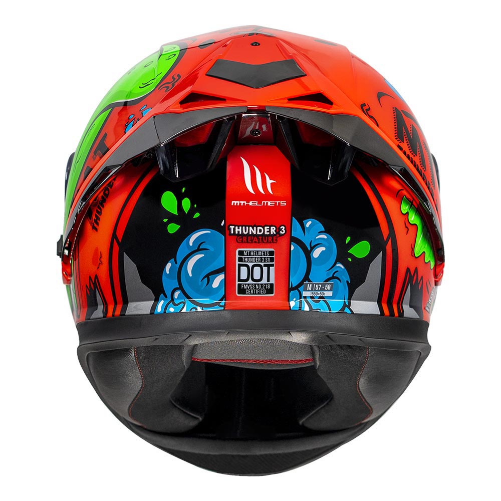 MT Helmets Thunder 3 SV Pro Creature Motorcycle Riding Helmet (Red/Green)