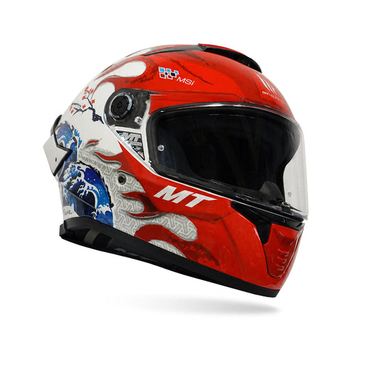MT Helmets Thunder 4 SV Yamanaka Japan A5 Gloss White Red Blue Riding Helmet