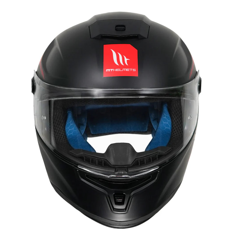 MT Hummer Solid A1 Motorcycle Riding Helmet (Gloss Black/Red)