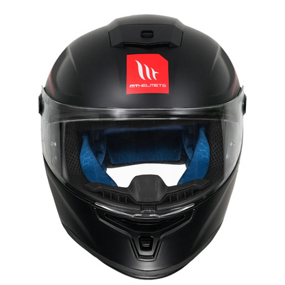 MT Hummer Solid A1 Motorcycle Riding Helmet (Gloss Black/Red)