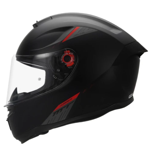 MT Hummer Solid A1 Motorcycle Riding Helmet (Matt Black/Red)
