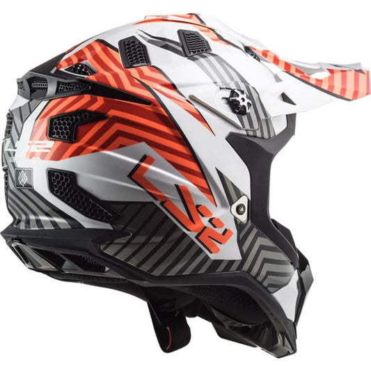 LS2 MX700 Subverter Evo Astro Matt White Orange Helmet - Riders Junction