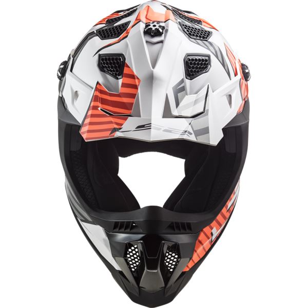 LS2 MX700 Subverter Evo Astro Matt White Orange Helmet - Riders Junction