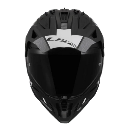 LS2 MX436 Pioneer II HILL MATT BLACK WHITE-06- Helmet