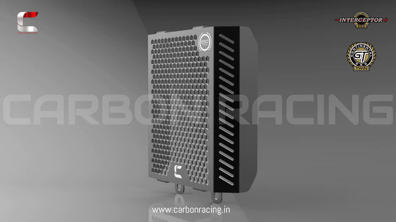 Matt Black Premium Radiator Guard for GT 650 and Interceptor 650 - Carbon Racing - Riders Junction