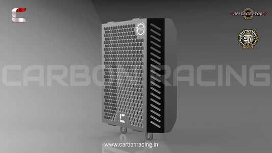 Matt Black Premium Radiator Guard for GT 650 and Interceptor 650 - Carbon Racing - Riders Junction