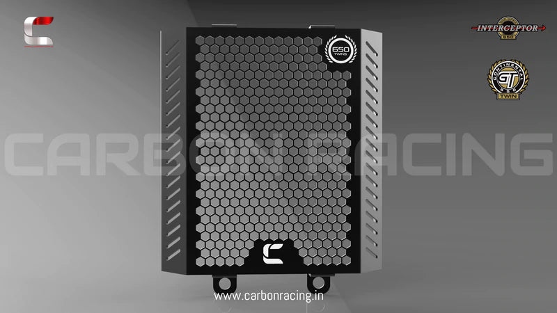 Matt Black Premium Radiator Guard for GT 650 and Interceptor 650 - Carbon Racing - Riders Junction