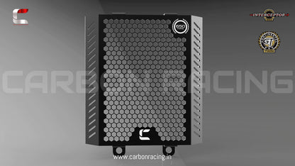 Matt Black Premium Radiator Guard for GT 650 and Interceptor 650 - Carbon Racing - Riders Junction