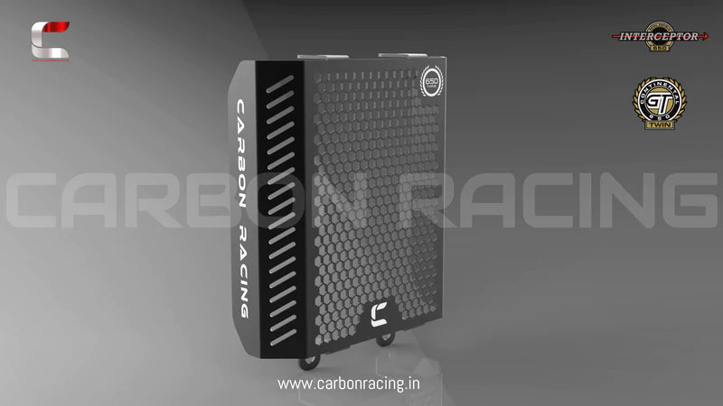 Matt Black Premium Radiator Guard for GT 650 and Interceptor 650 - Carbon Racing - Riders Junction