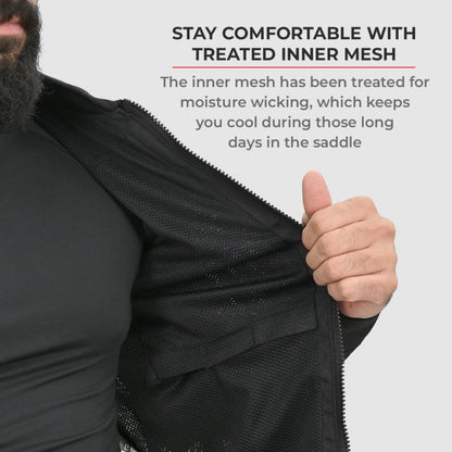 Viaterra Miller Urban Mesh Motorcycle Riding Jacket - Black - Riders Junction