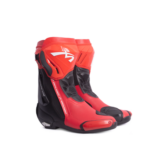 Mocha Knight Professional Racing Boots For Men (Black/Red) MK-SHK109