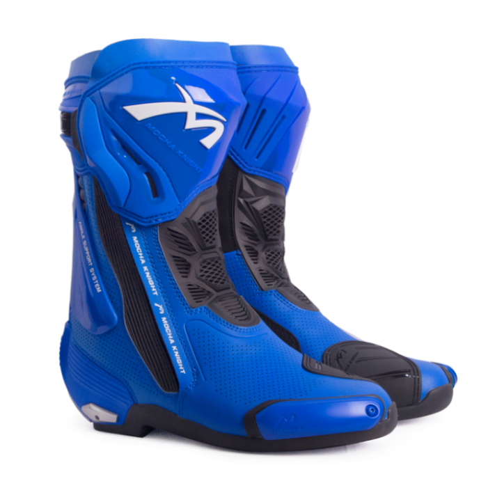 Mocha Knight Professional Racing Boots For Men (Blue) MK-SHK109