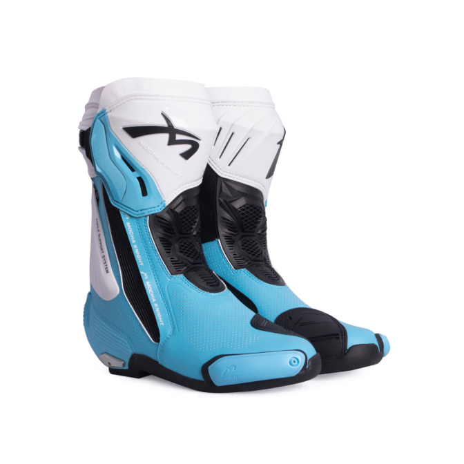 Mocha Knight Professional Racing Boots For Men (WhiteWilderness Blue) MK-SHK109