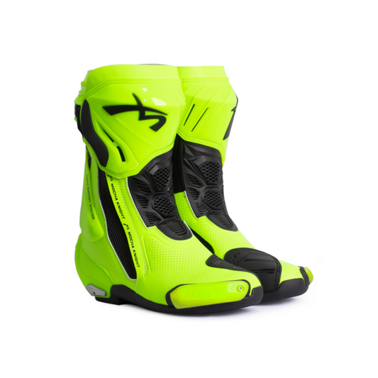 Mocha Knight Professional Racing Boots For Women (Fluorescent Green) MK-SHKW109