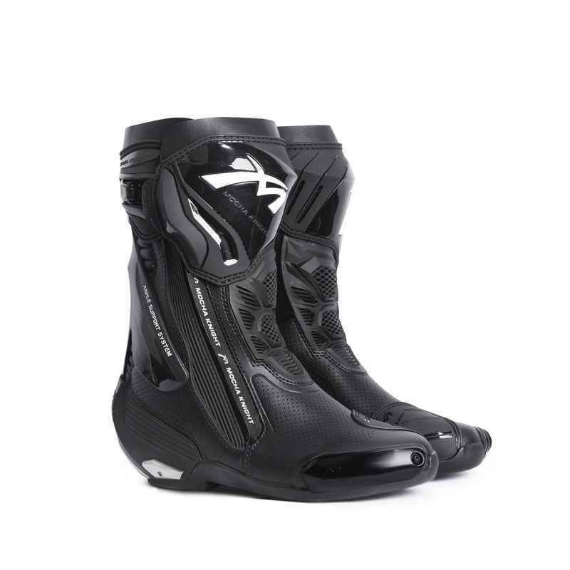 Mocha Knight Professional Racing Boots For Men (Black) MK-SHK109