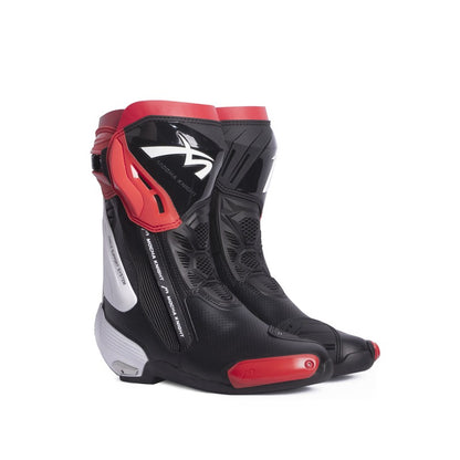 Mocha Knight Professional Racing Boots - Black White Red