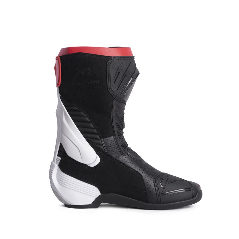 Mocha Knight Professional Racing Boots - Black White Red