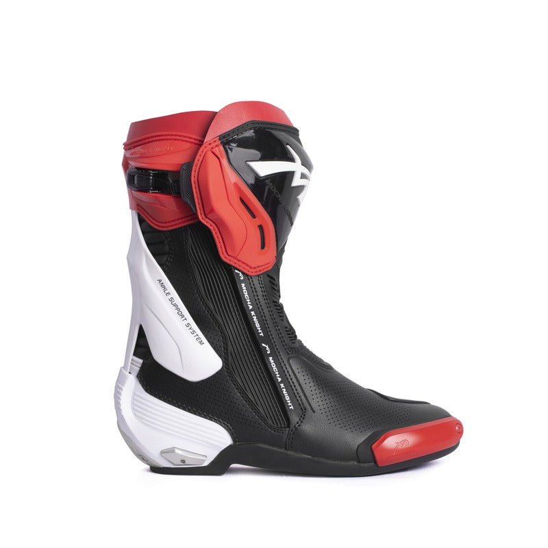Mocha Knight Professional Racing Boots - Black White Red