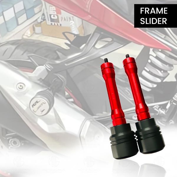 Moto Genius Frame Slider Crash Protection Guard for TVS Apache RR310 - Red - Riders Junction