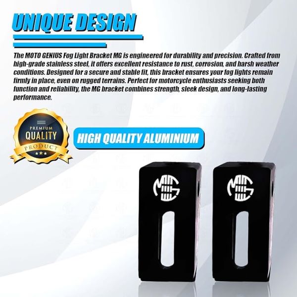 Moto Genius Universal Fog Light Clamp Universal Durable Handlebar Mounting Solution (pack of 2) 60mm