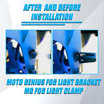 Moto Genius Universal Fog Light Clamp Universal Durable Handlebar Mounting Solution (pack of 2) 60mm