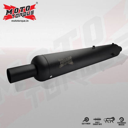 Moto Torque Matte Black Performance Exhaust - Replica - Black (BS6)-EXHAUST-00020