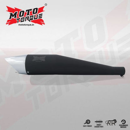 Moto Torque Matte Black Performance Exhaust - Shark – Black Chrome-EXHAUST-00024
