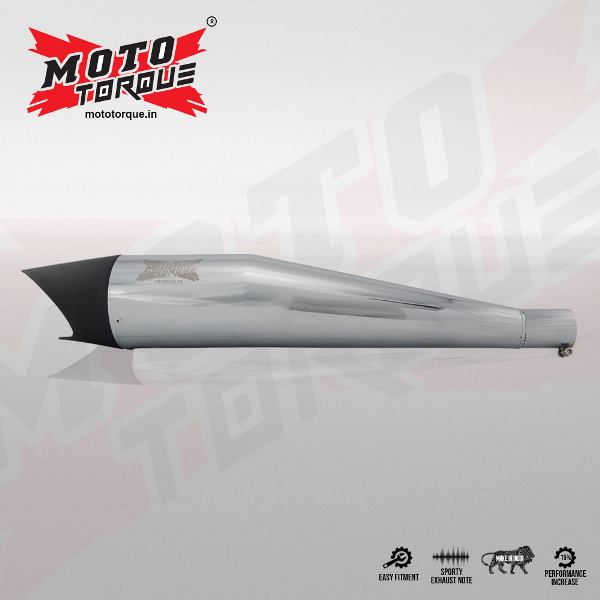 Moto Torque Shark – Half Chrome Exhaust For Royal Enfield Classic (350/500)