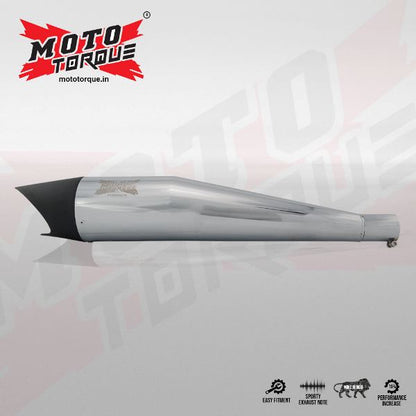 Moto Torque Shark – Half Chrome Exhaust For Royal Enfield Classic (350/500)