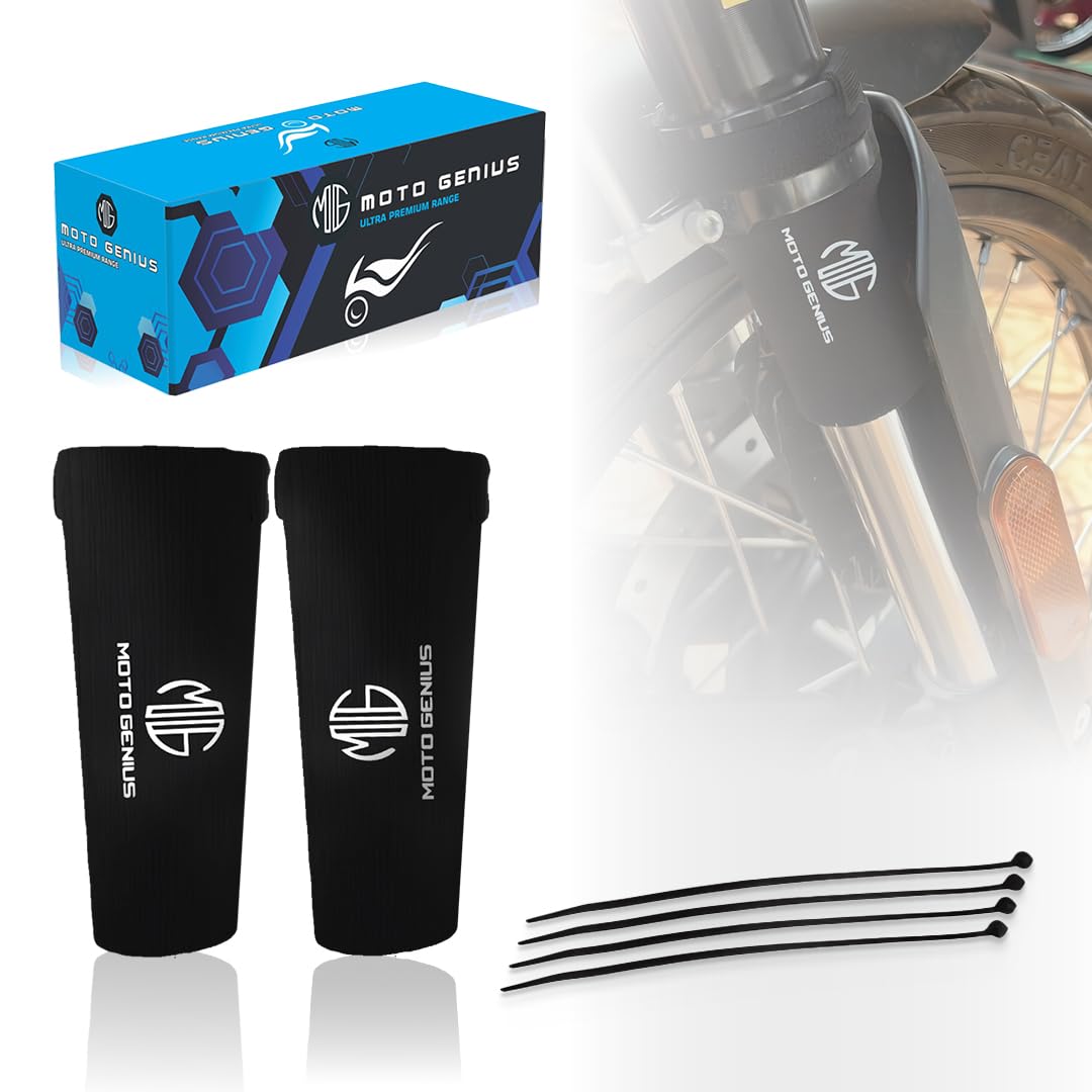 Moto Genius Universal Front Fork Seal Covers (Black)