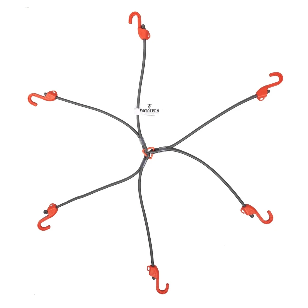 Hexapod Bungee Tie-down System - 32" / 80cms - Grey + Orange - Riders Junction
