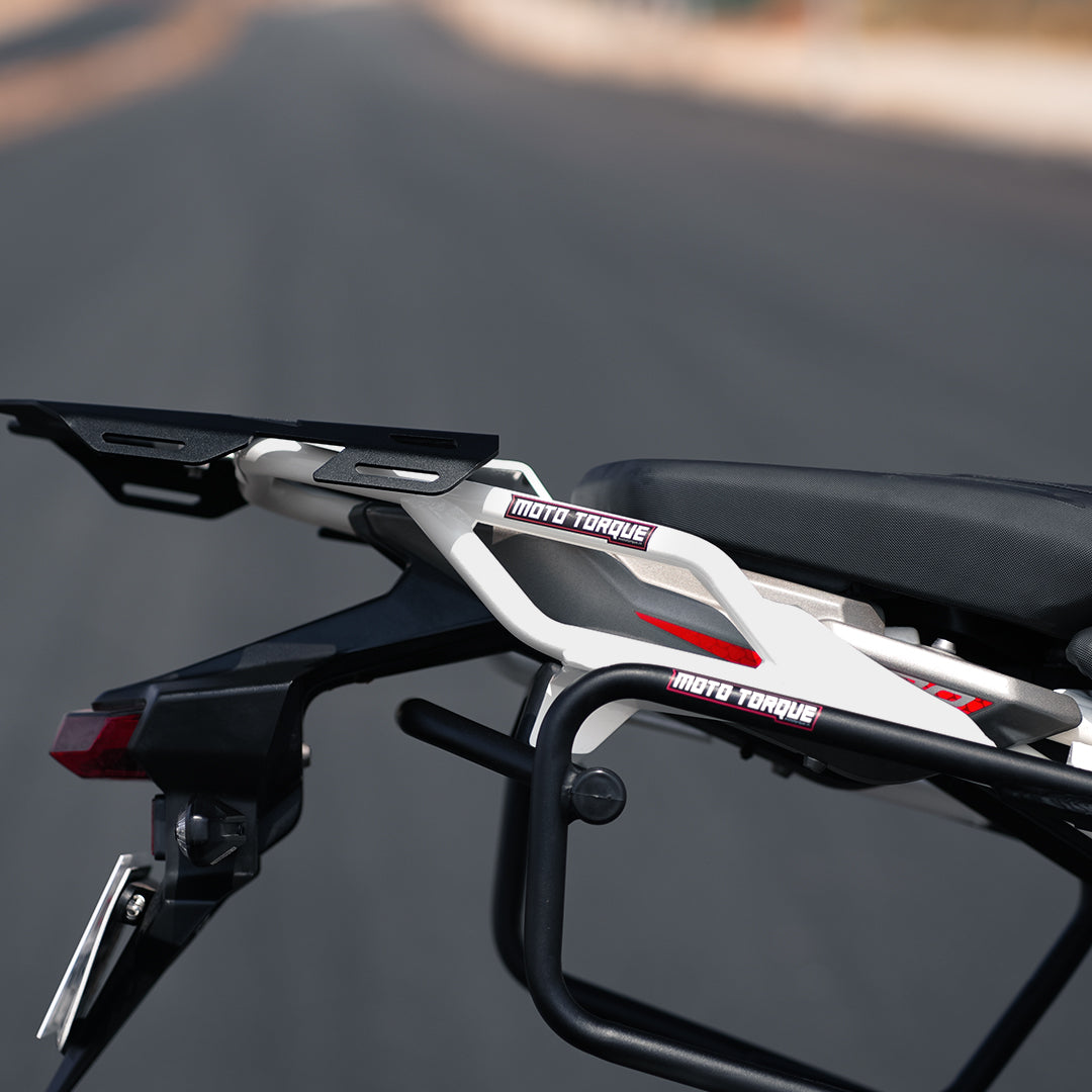 Moto Torque Back Carrier (White) For TVS Apache RTX 300