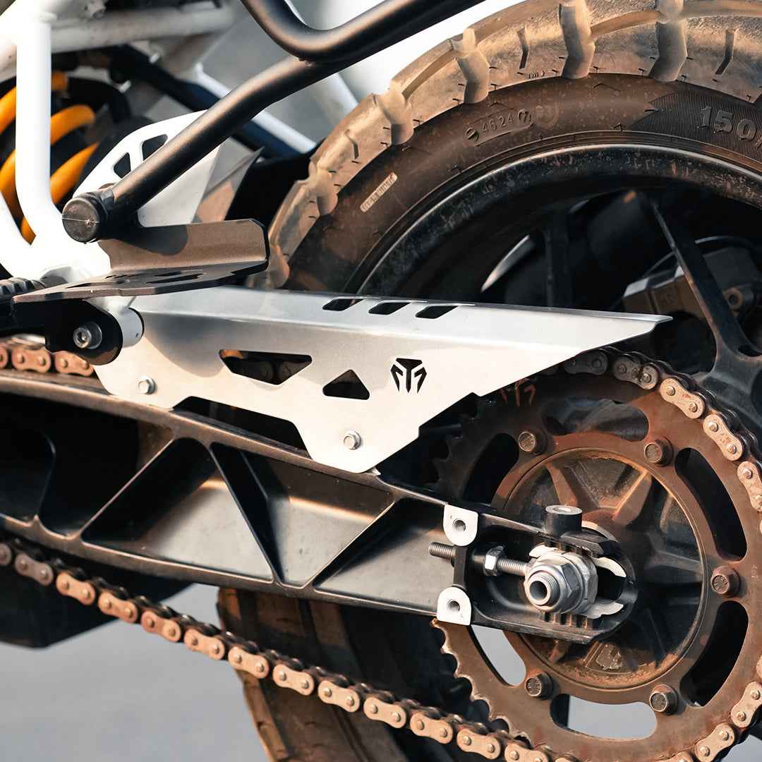 Moto Torque Chain Guard (Silver) For TVS Apache RTX 300