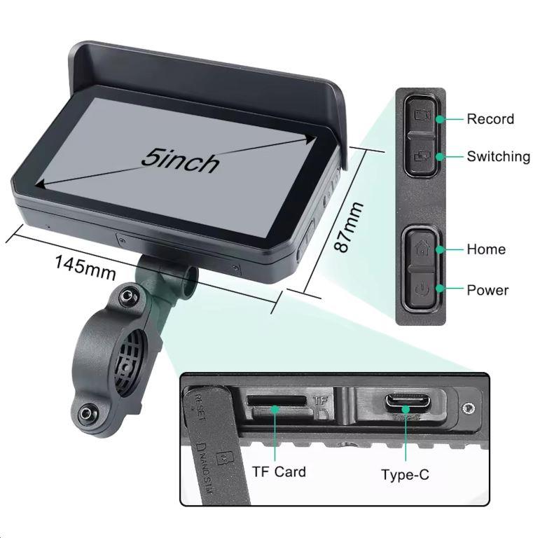 Motorcycle GPS CarPlay Android Auto Screen with Dash Cam and Tyre Pressure Monitoring F1 Pro - Fahren - Riders Junction