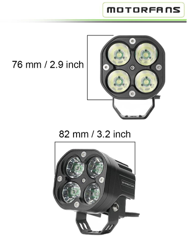 Motorfans L4G 40W Fully Dimmable 6500K 4200LM LED Auxiliary Lamp - Spot Beam - Riders Junction