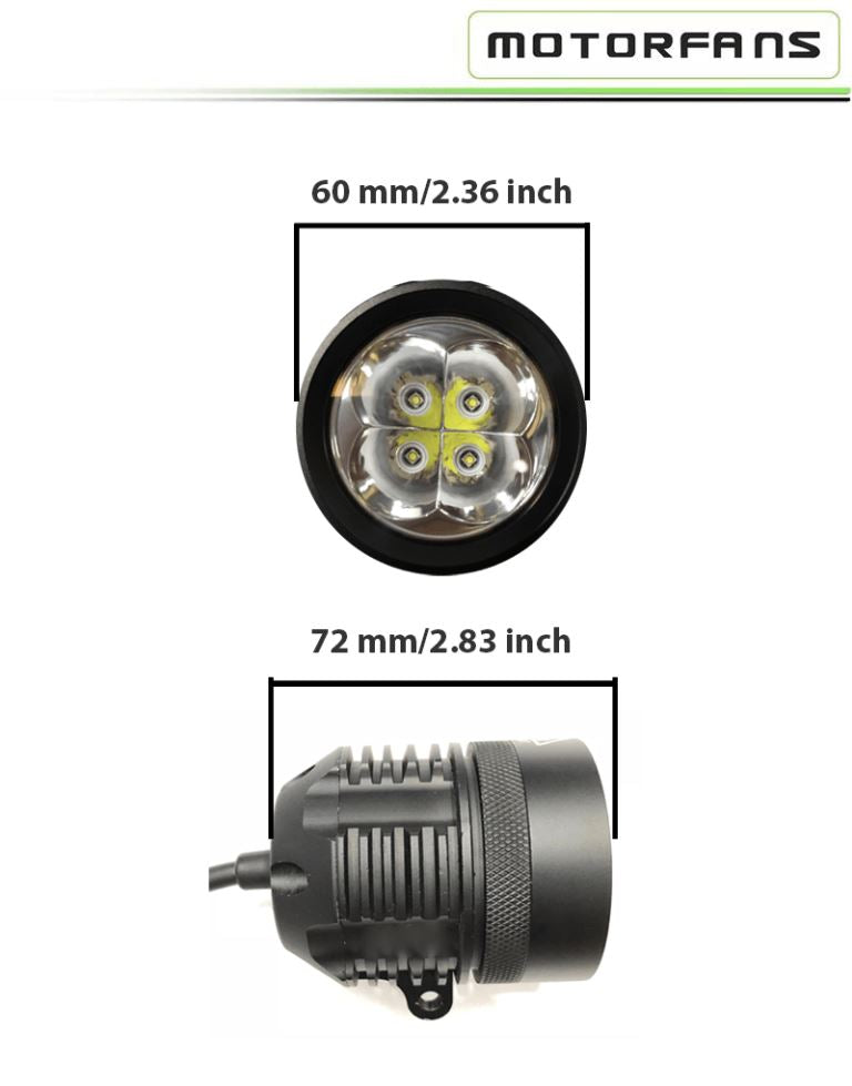 Motorfans L4X 30W 6000K 3000LM spot beam LED auxiliary lamp - HK114609 - Riders Junction