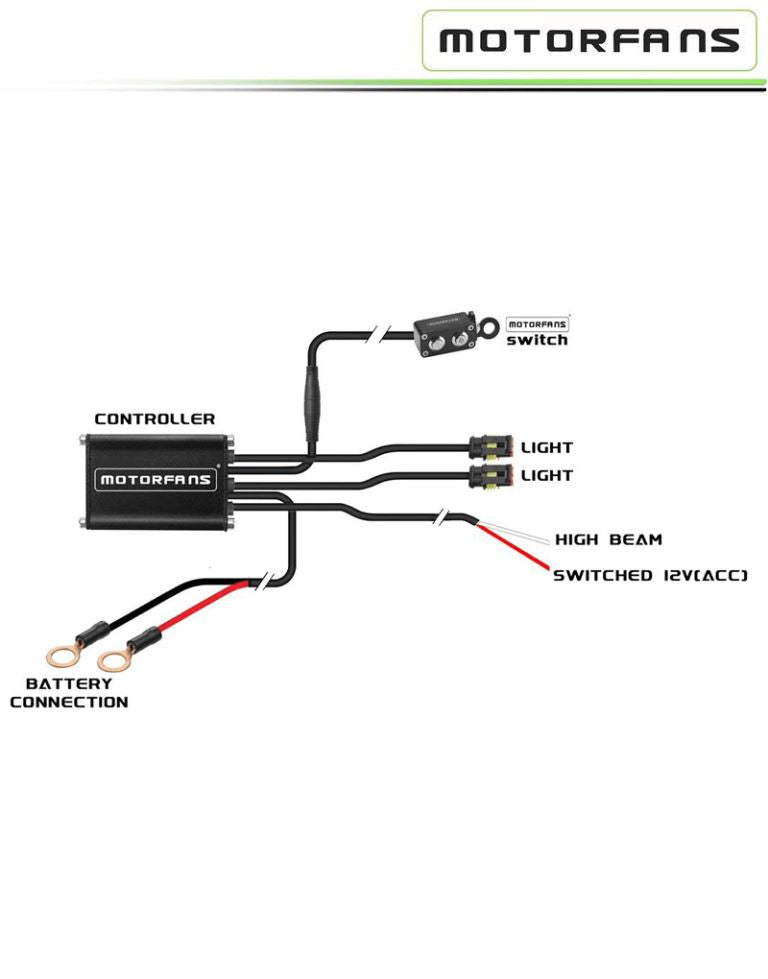 Motorfans Premium Wiring Harness With Switch High Pass Botton And Horn Connect - HK580609