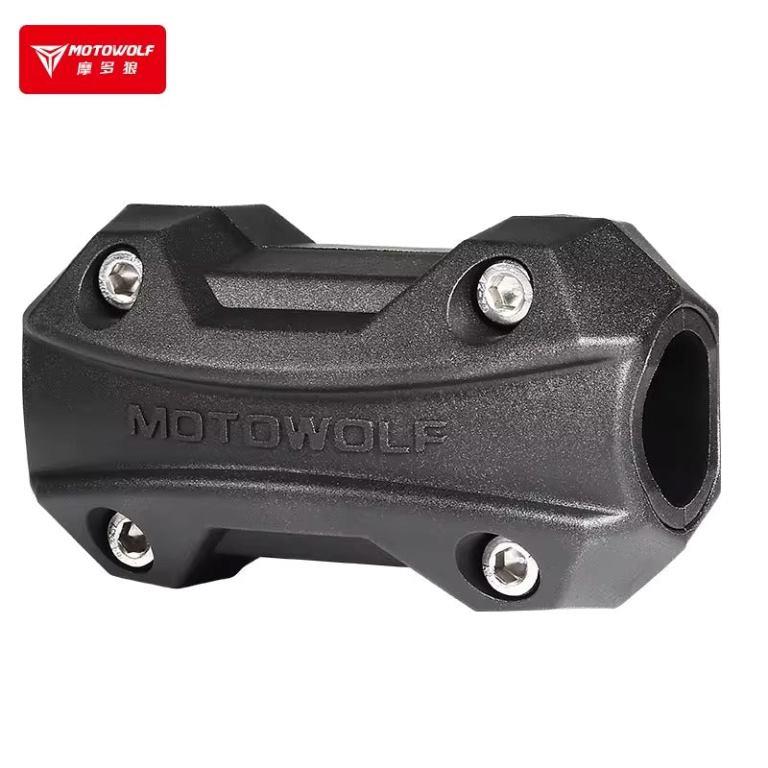 Motowolf Motorcycle Engine Guard Protection Bumper Block Modified 25mm Crash Bar (Black) (MDL 3703)