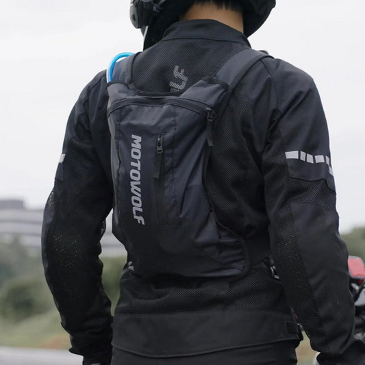 Motowolf MB7 Hydration Backpack with 2L Water Bladder - Black
