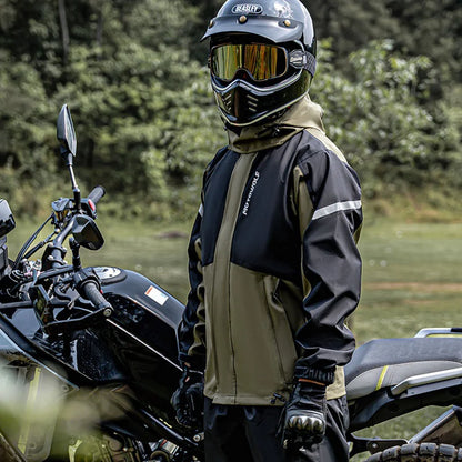Motowolf Raincoat Green MDL0405 Motorcycle Riding Rain Suit